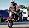 Auf dem Clubgelände des Maniac MC Zeitz  findet zur Ausfahrt auch eine  Stuntshow statt. 
