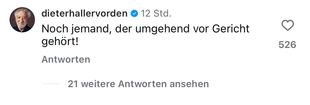 Der Instagram-Kommentar unter dem ZDF-Beitrag.