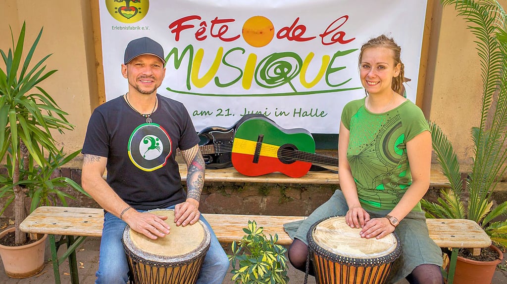 Stefan Kegel und Marie Meier wollen Menschen bei der Fête de la Musique in Halle zusammenbringen.
