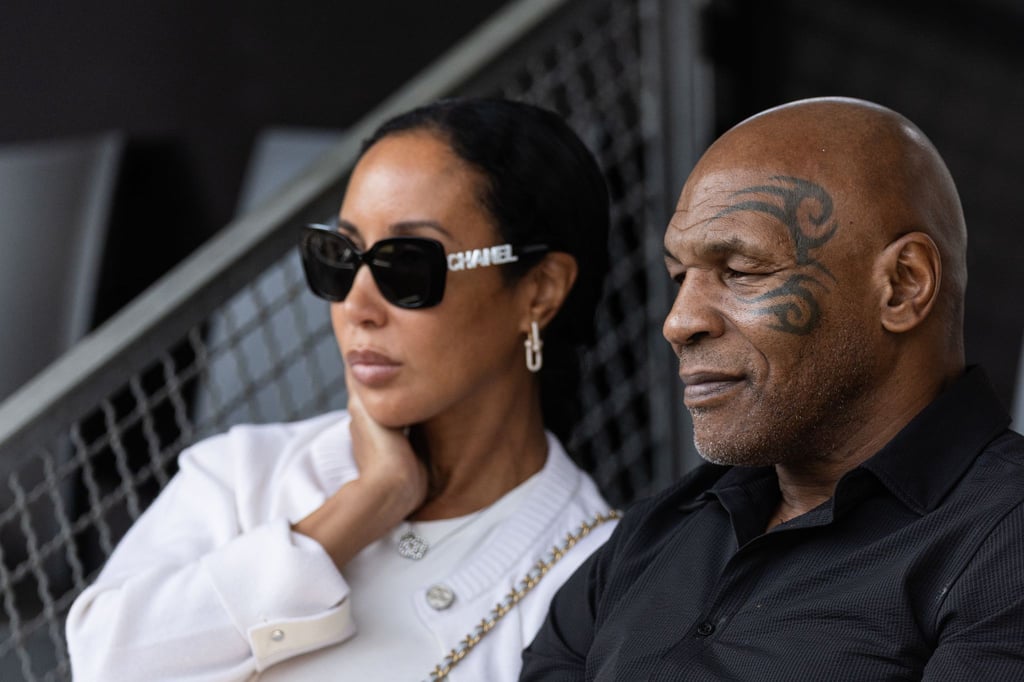 Mike Tyson und Ehefrau Lakiha Spicer gucken Tennis in Berlin.