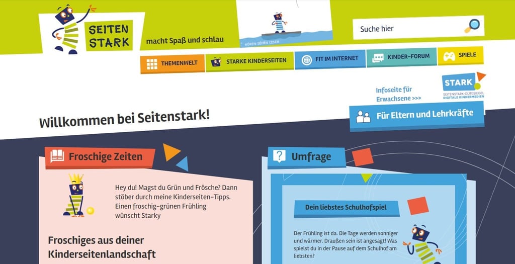 Kindgerechtes Internet: Seiten wie „seitenstark.de“ und Suchmaschinen für Kinder erleichtern den Einstieg.