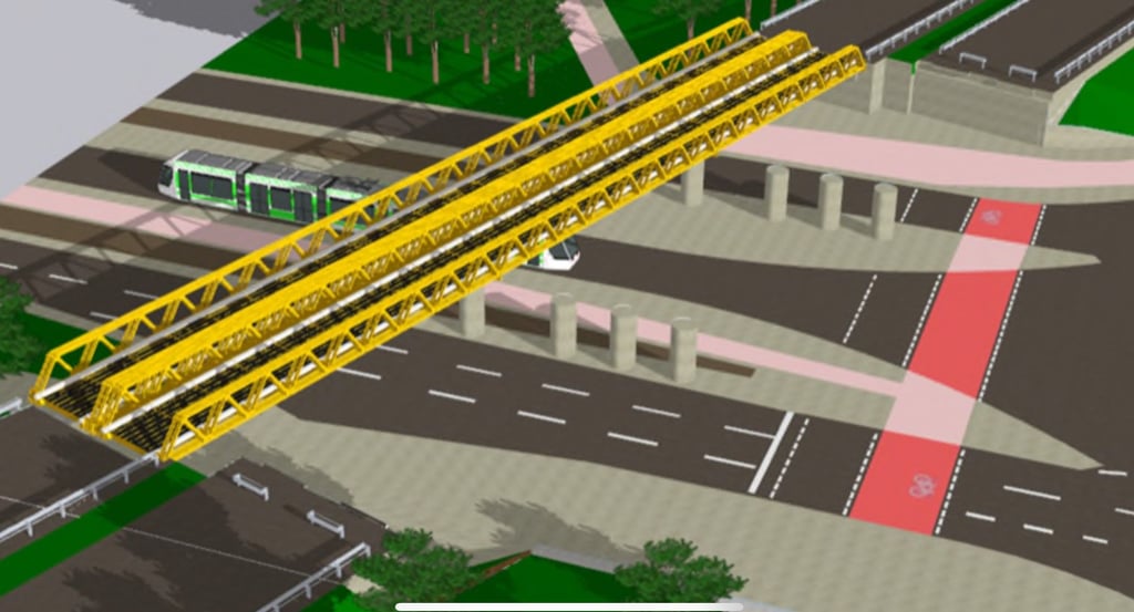 So soll die Ersatzbrücke am Damaschkeplatz in Magdeburg aussehen.