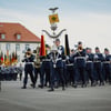 Beim Tag der Bundeswehr in Delitzsch spielt das Luftwaffenmusikkorps Erfurt ein Platzkonzert während des Bühnenprogramms.