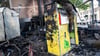Im Gartenbereich vor dem Technoclub “Wilde Renate” ist ein Fotoautomat durch den Brand zerstört worden.