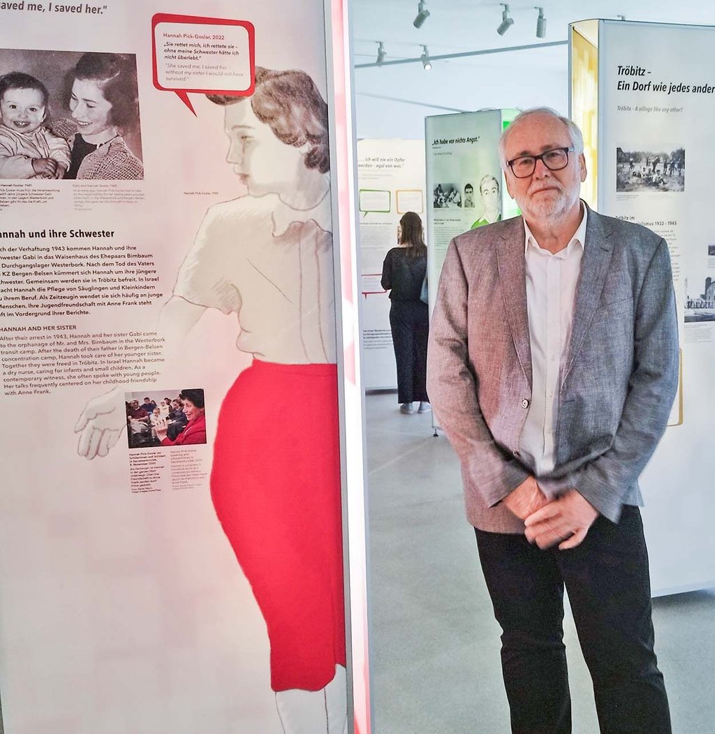 Politikwissenschaftler und Projektleiter Prof. Dr. Günter Morsch bei der Eröffnung der Ausstellung im Dokumentationszentrum der Gedenkstätte Feldscheune Isenschnibbe.