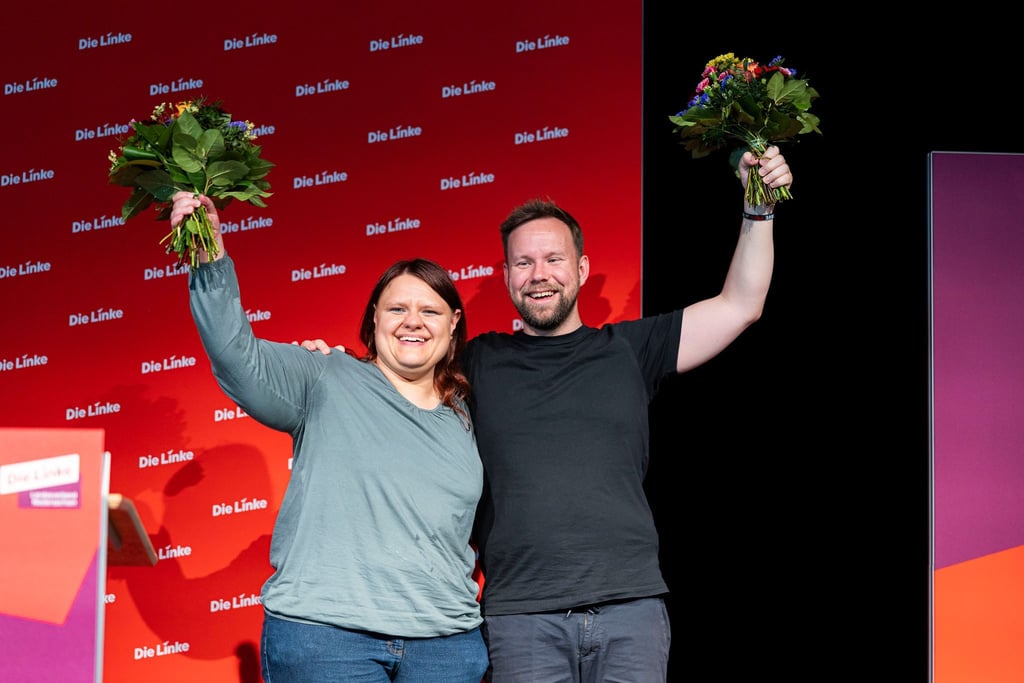 Hilke Hochheiden und Thorben Peters sind die neuen Landesvorsitzenden der Linken in Niedersachsen.