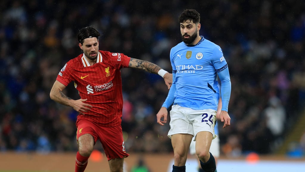 Die zwei ehemaligen RB-Spieler Dominik Szoboszlai (Liverpool, l.) und Man Citys Josko Gvardiol
