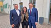 Halles Oberbürgermeister Alexander Vogt (r.) mit zwei seiner engsten Mitarbeitern Achmed Großer und Beate Saubke