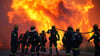 Die Feuerwehr ist auf der griechischen Insel Chios im Einsatz.