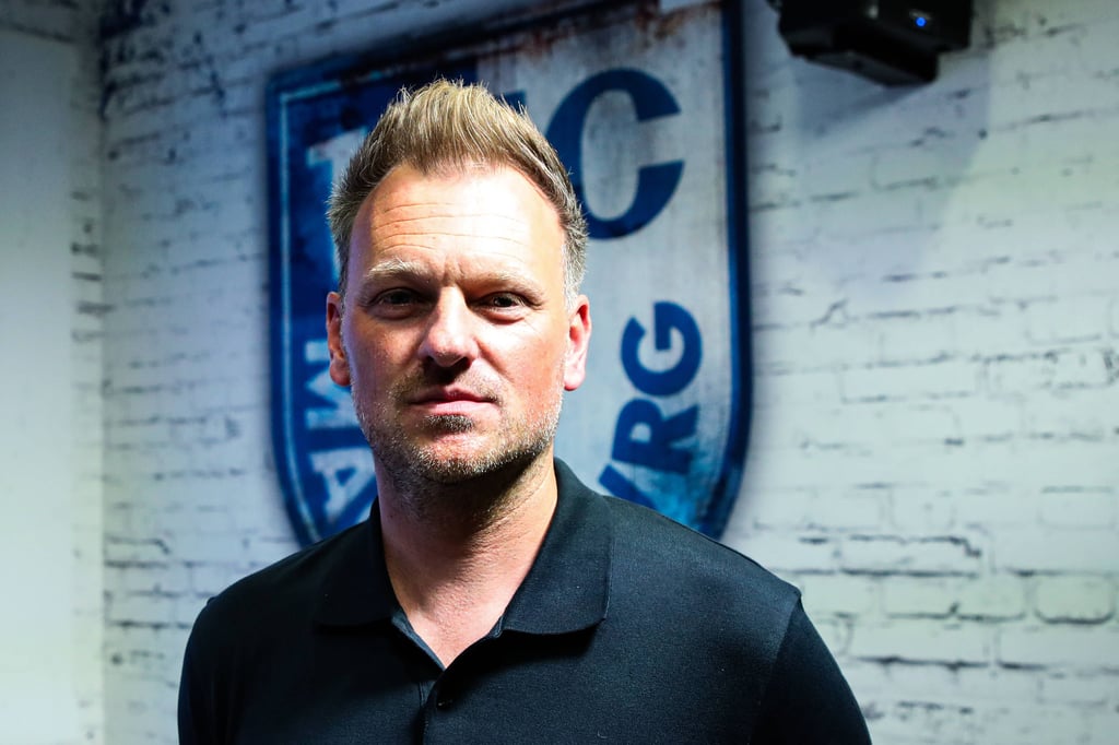 Markus Fiedler bei seiner Vorstellung als neuer Cheftrainer vom 1. FC Magdeburg.