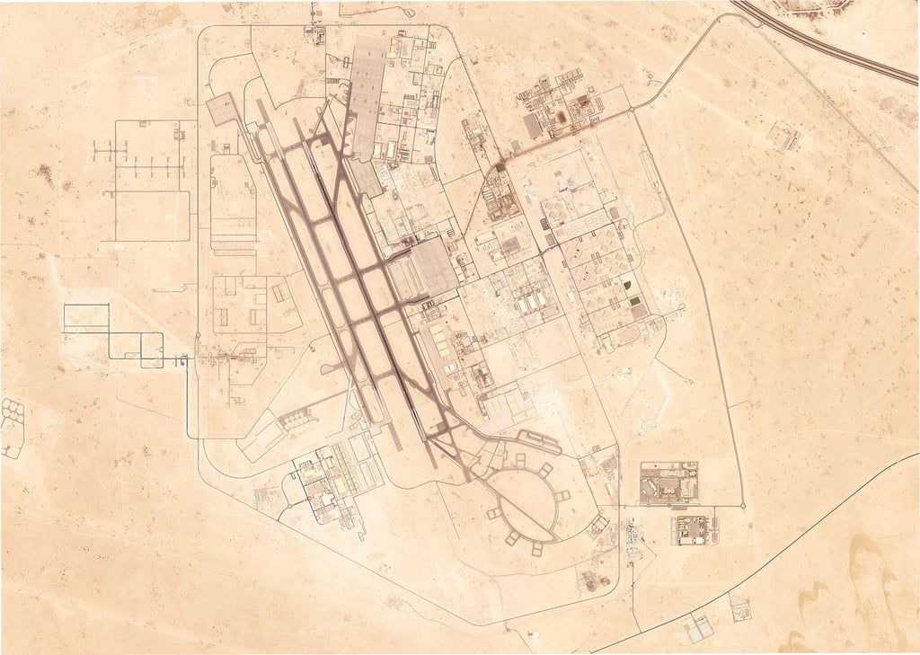Dieses Satellitenbild von Planet Labs PBC via AP zeigt den Luftwaffenstützpunkt Al Udeid außerhalb von Doha.