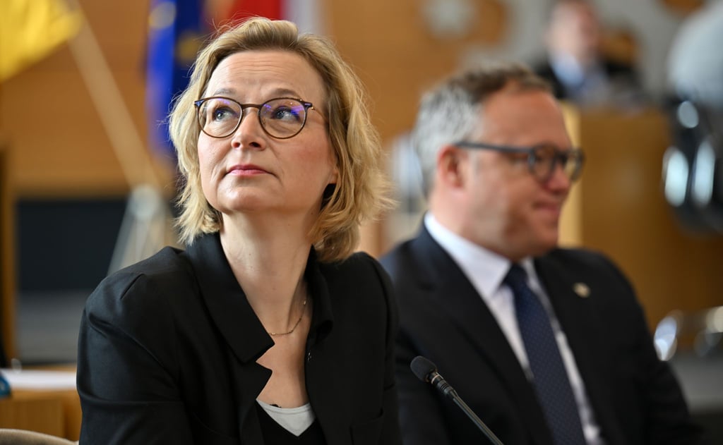 Die Thüringer BSW-Co-Chefin Katja Wolf sieht die Debatte um ein AfD-Verbotsverfahren mit Skepsis. (Archibild)