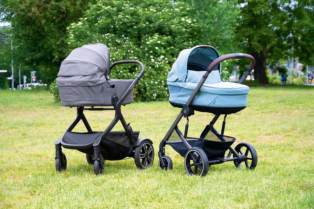 Der „Nuna Demi next“ (l) und der „Cybex Ballos S Lux“ sind mit der Note 2,8 die Testsieger unter den Kombi-Kinderwagen.