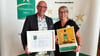 Marco Fiedler und Kathrin Meinen mit der Auszeichnung.