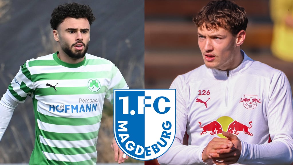 Kenan Ydin (li.) und Laurin Schößler spielen künftig für die U23 vom 1. FC Magdeburg in der Regionalliga.