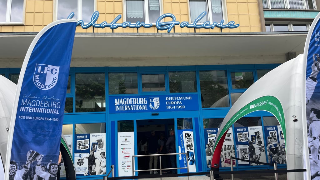 Ausstellung zum 1. FC Magdeburg: Die Wobau-Galerie von außen.