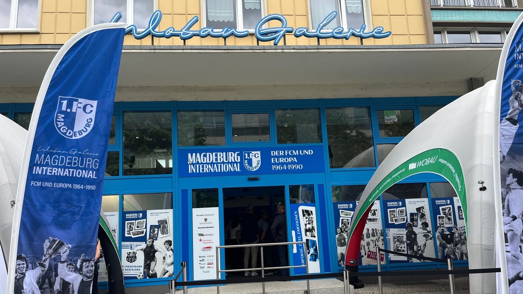 Ausstellung zum 1. FC Magdeburg: Die Wobau-Galerie von außen.