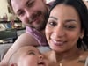 Dominik Bleis und seine Frau Joyce mit dem gemeinsamen Baby Lilly.