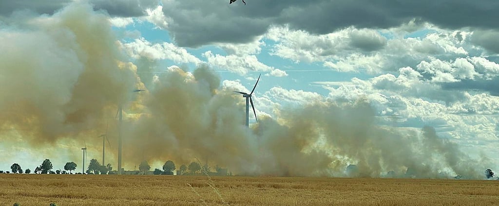 Wegen des Brandes musste die Kreisstraße gesperrt werden.