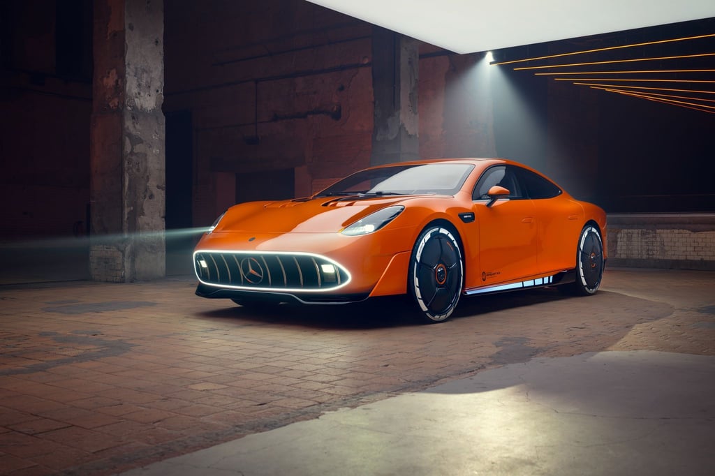 Greller Auftritt in Orange: Mercedes-Ableger AMG präsentiert die über 360 km/h schnelle Elektrostudie GT XX.