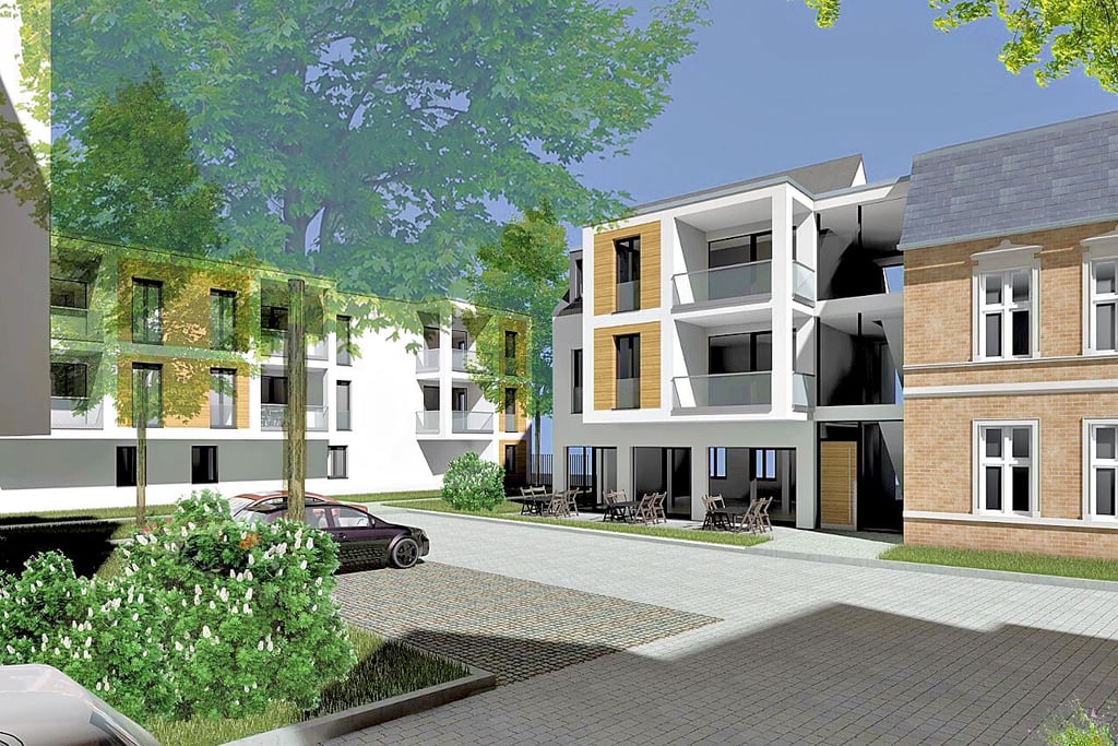 Ein Blick auf den Innenbereich des geplanten Wohnkomplexes.