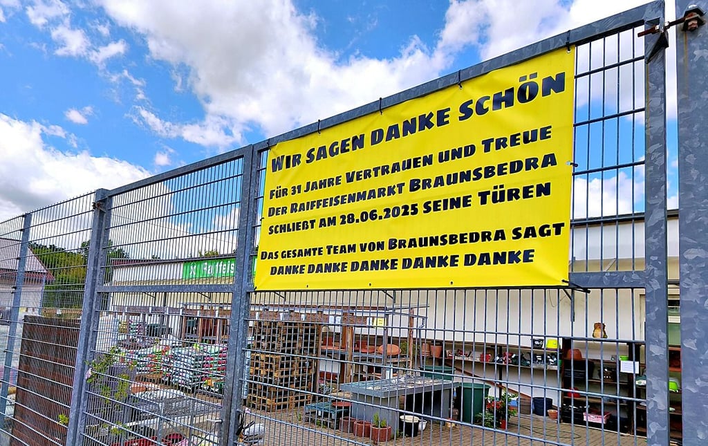 Der Raiffeisenmarkt im Atlantis-Center Braunsbedra schließt am 28. Juni seine Türen.