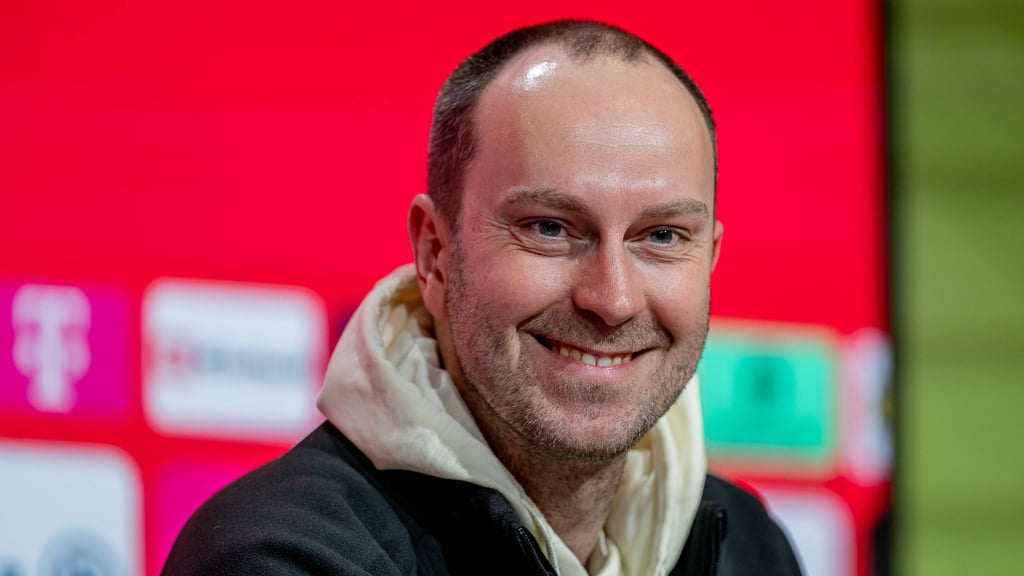 RB Leipzigs neuer Trainer Ole Werner auf einer Pressekonferenz in München