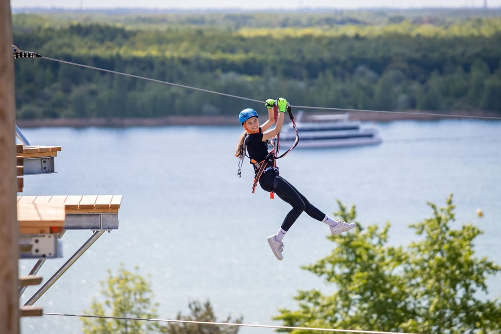 Abenteuer pur gibt es im Kletterpark am Markkleeberger See