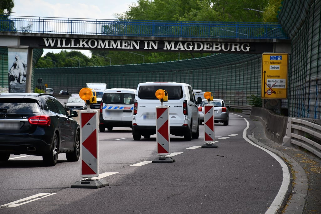 Eine Auffahrt zum Magdeburger Ring ist seit mehreren Wochen teilweise gesperrt.