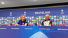 Nick Woltemade (l) freut sich auf das Finale - über den FC Bayern sagte er nichts.