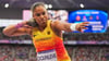 Kugelstoß-Olympiasiegerin Yemisi Ogunleye belegte bei der Team-EM in Madrid den zweiten Platz.