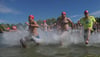 73 Schwimmer stürzten sich zum Start in die kühle Hasse. 750 Meter aufgeteilt in zwei Runden mussten sie zurücklegen. 