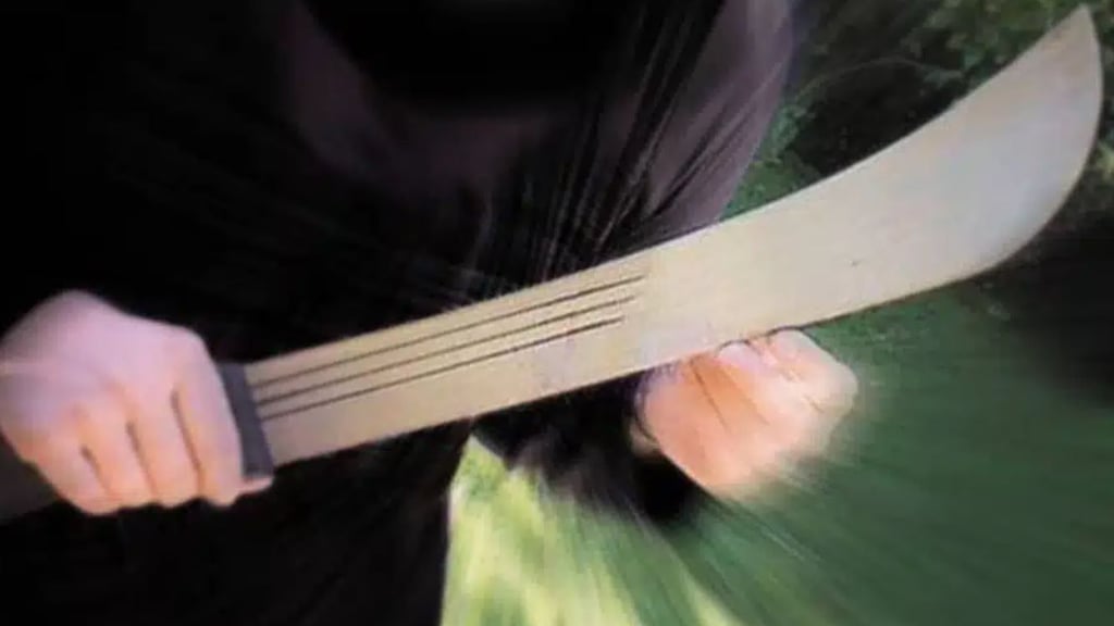 Die Polizei war in Halle wegen einer Machete im Einsatz.