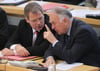 Wolfgang Böhmer, hier im Gespräch mit dem ebenfalls verstorbenen Finanzminister  Jens Bullerjahn (SPD). 