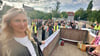 Ivonne Grundmann beim jüngsten Bildungsmarsch auf einem Hänger.