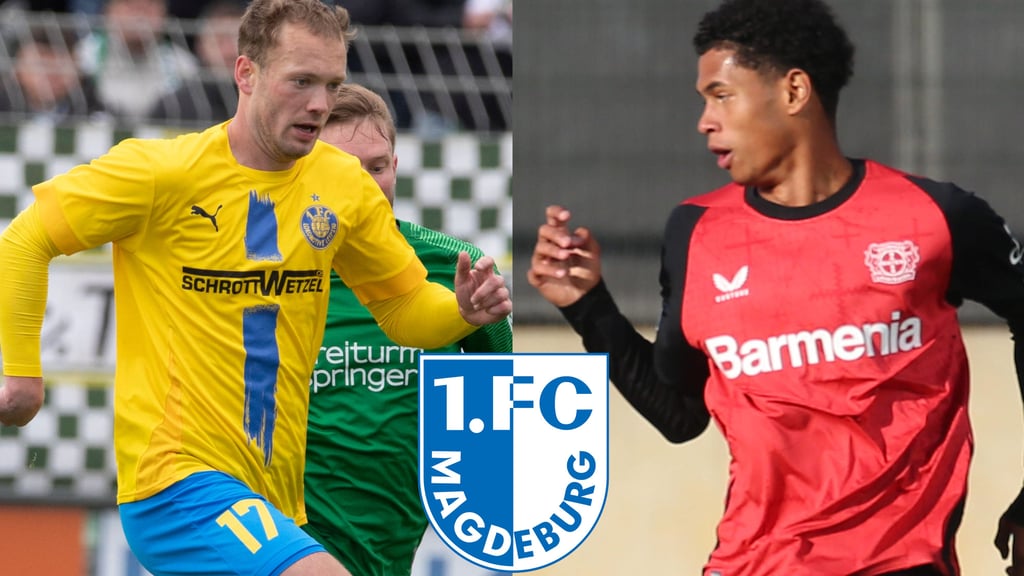Max Klump (li.) spielte zuletzt bei Lok Leipzig, Akim Kister für Bayer Leverkusen. Beide spielten beim 1. FC Magdeburg II gegen den FSV Schöningen.