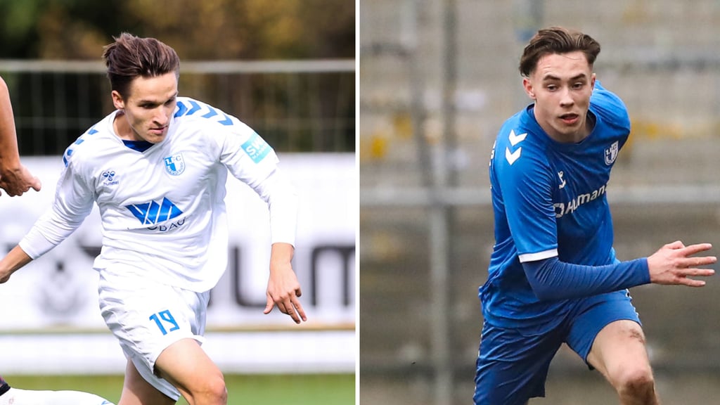 Albert Millgramm (li.) und Marcel Zajusch reisen mit den Profis vom 1. FC Magdeburg ins Trainingslager nach Bad Wörishofen.