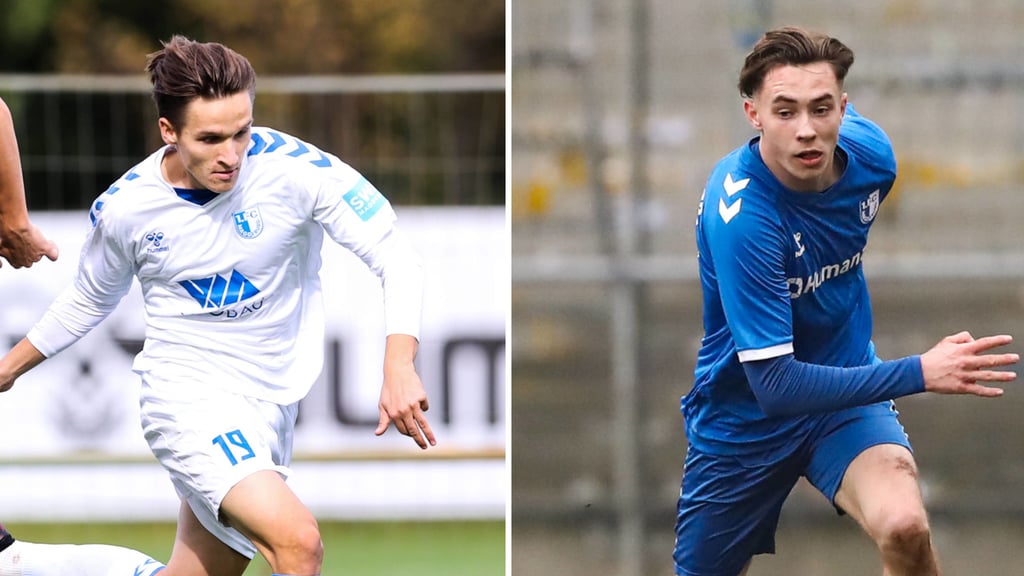Albert Millgramm (li.) und Marcel Zajusch reisen mit den Profis vom 1. FC Magdeburg ins Trainingslager nach Bad Wörishofen.