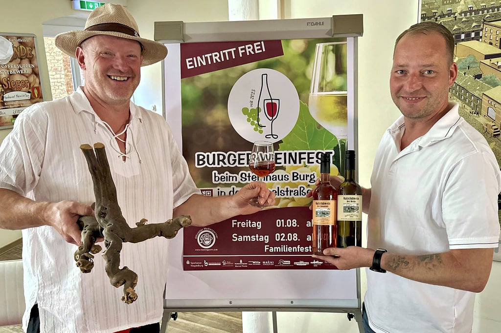 Die Vorbereitungen für das erste Burger Weinfest sind fast abgeschlossen: Gerry Weber und Daniel Papenhagen versprechen viele Überraschnungen.