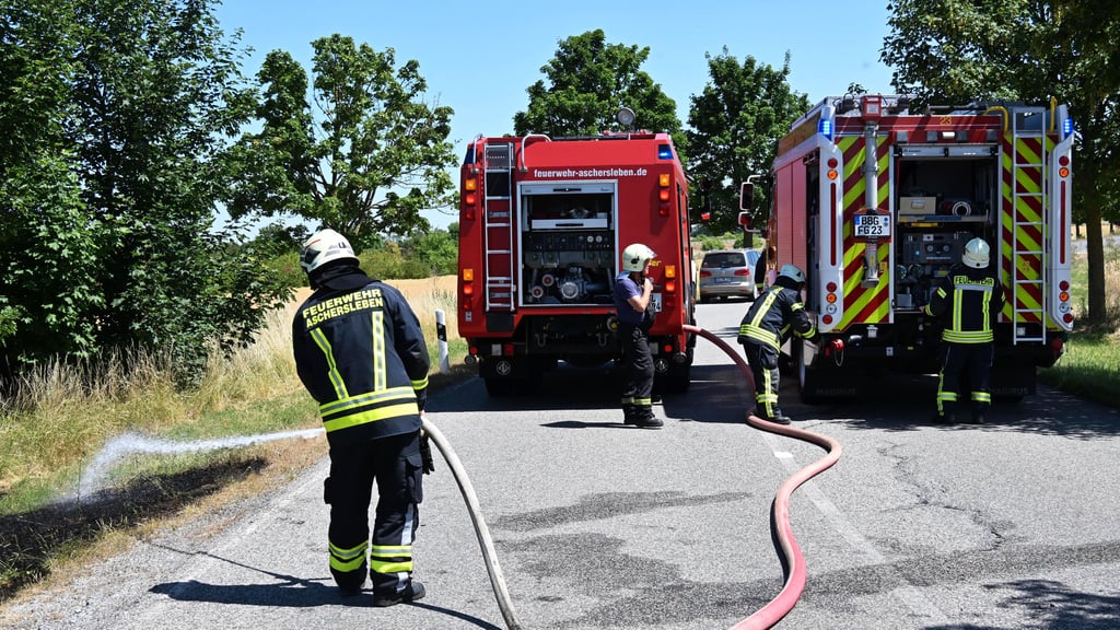 Neben der Ascherslebener Wehr war bei dem Einsatz an der A36 auch die Feuerwehr aus Güsten im Einsatz.