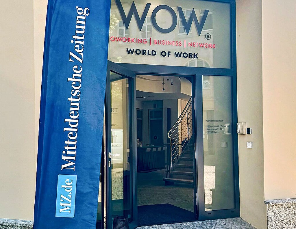 Mittwochvormittag stand die Tür des Coworking-Spaces „World of Work“ (Roßmarkt 13a) MZ-Lesern offen.