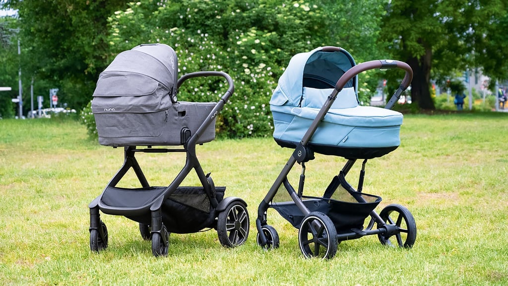 Der „Nuna Demi next“ (l) und der „Cybex Ballos S Lux“ sind mit der Note 2,8 die Testsieger unter den Kombi-Kinderwagen.