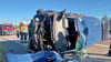 Dieser Kleinbus verunglückte am Mittwochmorgen zwischen Heringen und Berga auf der A 38.   