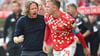 Der Mainzer Trainer Bo Henriksen muss Nationalstürmer Jonathan Burkardt in diesem Sommer womöglich ziehen lassen.