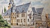 Auch das Ascherslebener Rathaus wurde von Günther Pech als Aquarell festgehalten.
