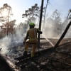 Im Bodetal bekämpft die Feuerwehr einen Waldbrand.