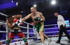 SES-Halbschwergewichtler Michael Eifert stand letztmals im August 2024 in der Magdeburger Wolfgang-Lakenmacher-Halle im Ring. Sein Gegner Carlos Eduardo Jimenez (l.) gab aber schon in der 2. Runde auf.  