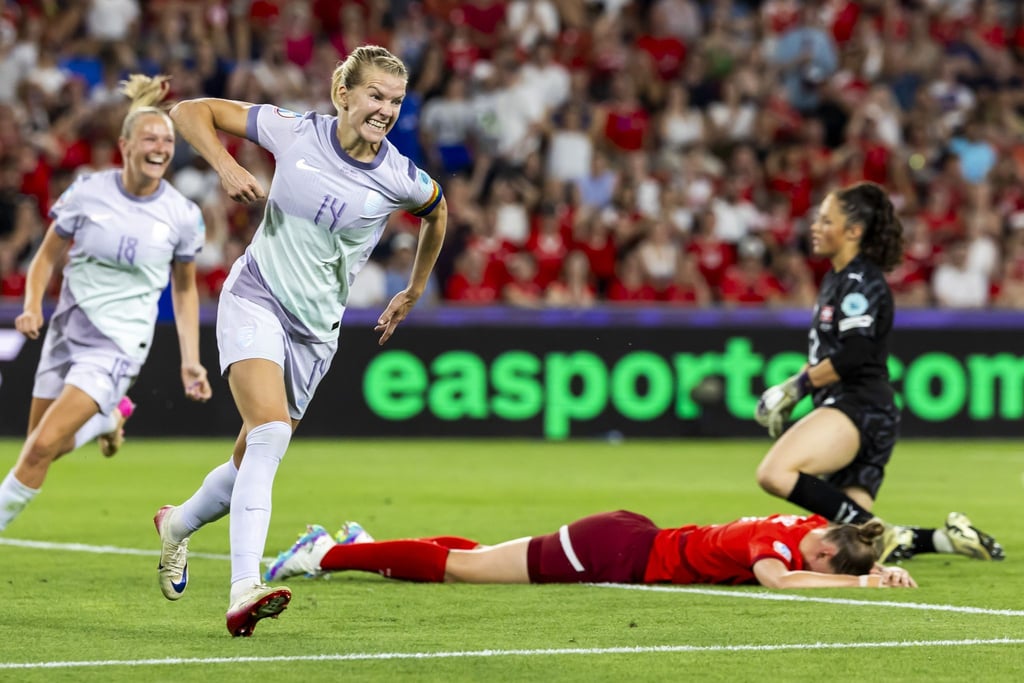 Jubelt über das 2:1 für ihr Team: Norwegens Ada Hegerberg.