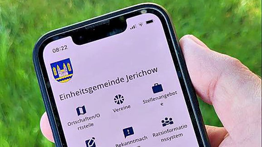 So sieht die App der Einheitsgemeinde Jerichow geöffnet aus.