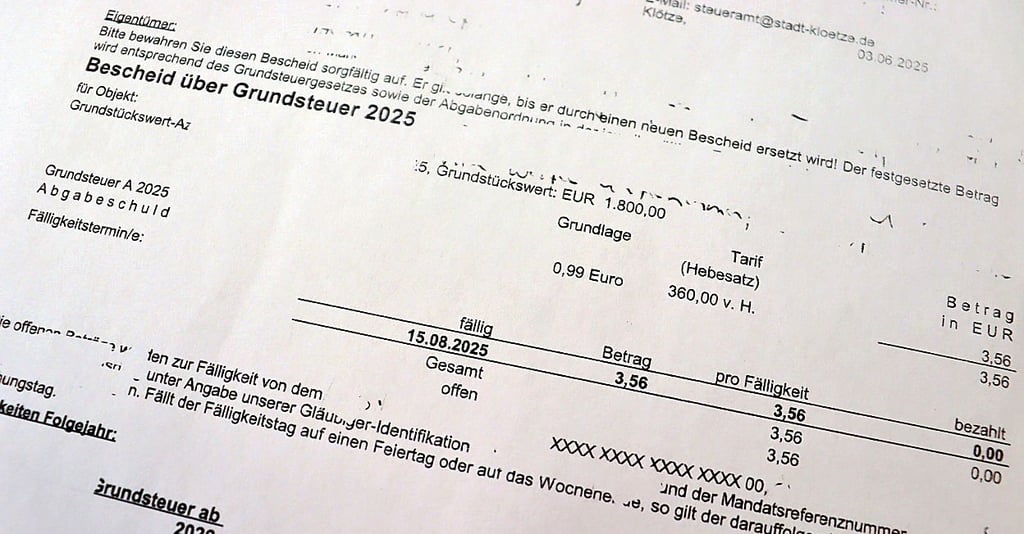 Aus dem Bescheid für die Grundsteuer A geht nicht hervor, um welche Fläche es geht, wurde im Stadtrat kritisiert.